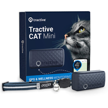 Tractive GPS Cat Mini Tracker & Activity Monitor for Cats – Black