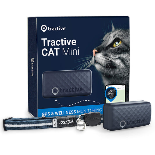 Tractive GPS Cat Mini Tracker & Activity Monitor for Cats – Black